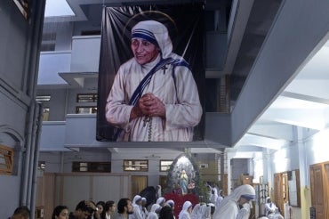Solemnity mass organized at Mother Teresa's Tomb. Mother House during the observation of Mother Canonizations and death anniversary