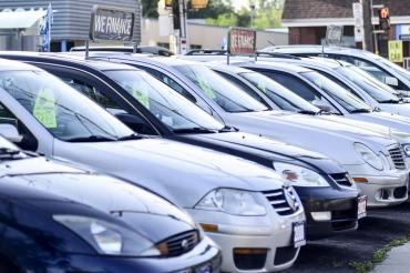 Cars at an auto dealership