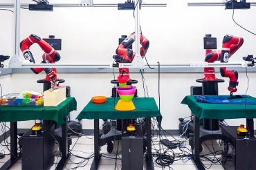 Photos of robots in a lab