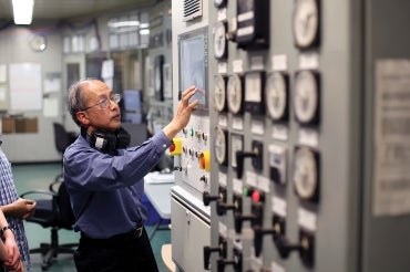 Boon Teak Lee, U of T's former chief engineer at the university's central steam plant, explains its operations on a student tour. Boon Teak Lee, U of T's former chief engineer at the university's central steam plant, explains its operations on a student tour. Steam is delivered to many buildings across campus for heating spaces and making hot water.