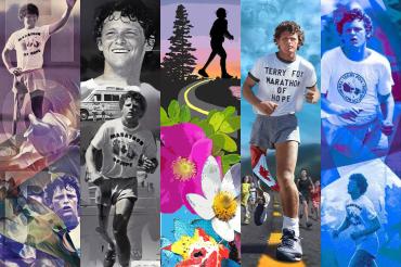collage showing the five different proposed terry fox murals