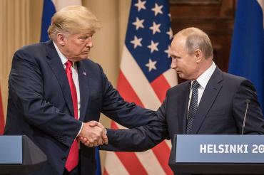 Trump and Putin handshake