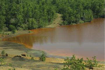 A tailings pond