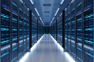 a wide view of a data center