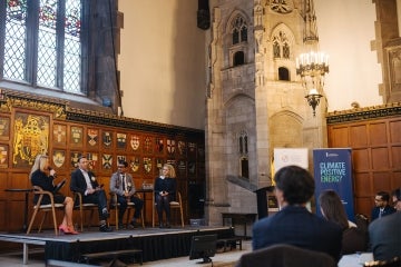 A panel is seen at the smart and clean growth conference