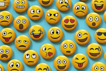Different emojis are depicted in a drawing