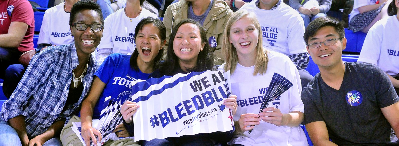 varsity blues fans at a sporting event